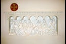 A panel on the back wall inside of Joannes de Dooper Church in Pijnacker, Netherlands, depicts the wedding feast at Cana. Photo by Hpruxpbvm, courtesy of Wikimedia Commons.